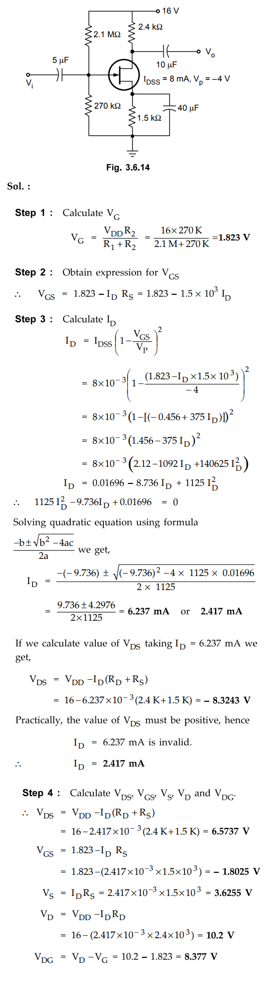 Biasing of JFET Solved Example Problems Junction Field Effect